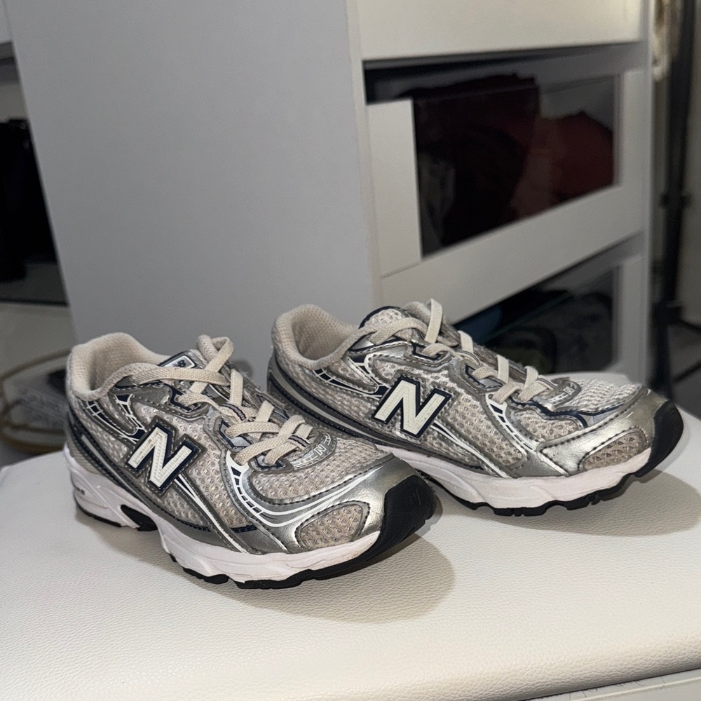 New Balance Kids' Metallic Silver Sneakers